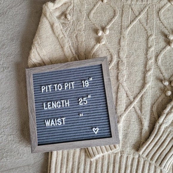 Cupcakes and Cashmere mock neck cable knit pompom sweater size medium - Picture 12 of 14